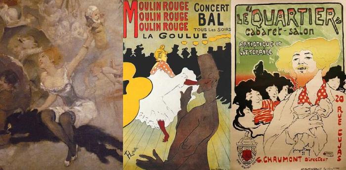 Cabaret posters from the 1880s and 1890s.